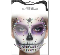 Gemme per il viso Fashion Skull gocce multicolori