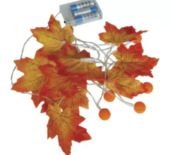 Ghirlanda di foglie di zucca con 20 batterie LED