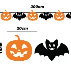 Ghirlanda di pipistrelli e zucche