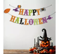 Ghirlanda di ragni e streghe di Happy Halloween da 3 m