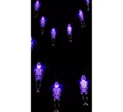 Ghirlanda di 10 scheletri con illuminazione LED da 150 cm