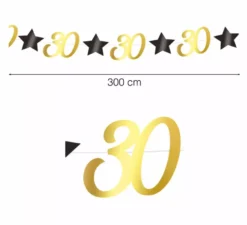 Ghirlanda Dorata 30 Anni di 300 cm