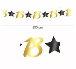 Ghirlanda Dorata 18 Anni di 300 cm