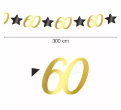 Ghirlanda Dorata 60 Anni di 300 cm