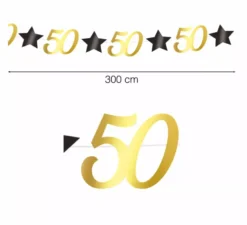 Ghirlanda Dorata 50 Anni di 300 cm