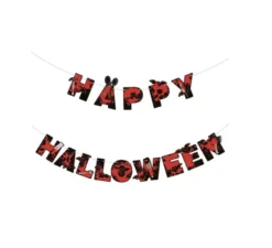 Ghirlanda Happy Halloween nera e rossa 3 m