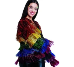 Giacca con frange in vari colori da donna