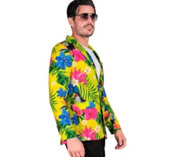 Giacca da festa tropicale gialla da uomo