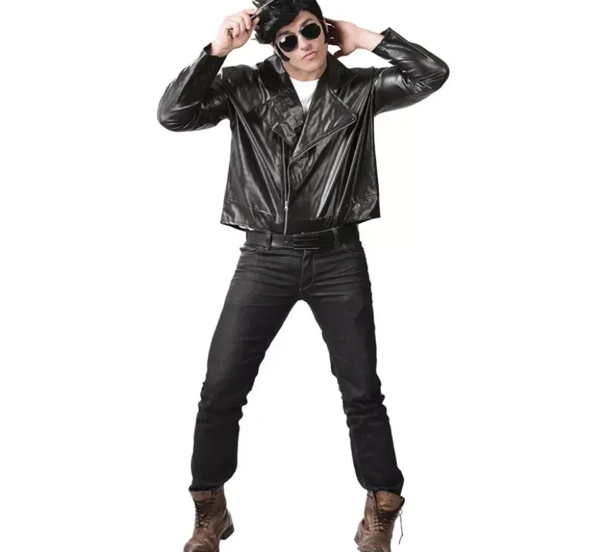Giacca da motociclista o rocker nero per uomo