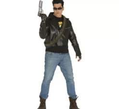 Giacca da motociclista o rocker nero per uomo