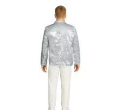 Giacca in argento con paillettes per uomo