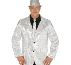 Giacca in argento con paillettes per uomo