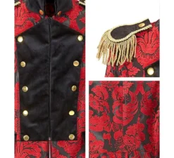 Giacca jacquard vintage rossa da uomo