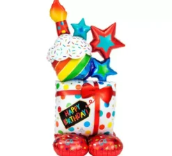 Giant Foil balloon Felice regali di compleanno Airloonz 71X139 cm
