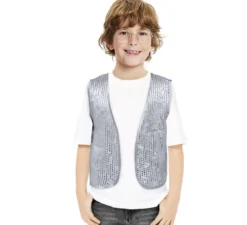 Gilet con paillettes argento per bambini