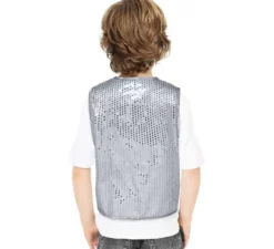 Gilet con paillettes argento per bambini