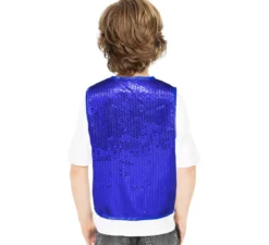 Gilet con paillettes blu scuro per ragazzo