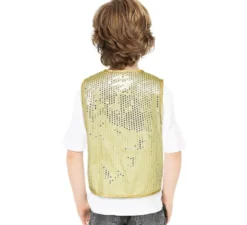 Gilet con paillettes dorate per bambini