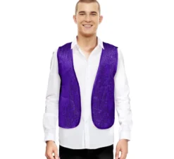 Gilet con paillettes viola per adulto
