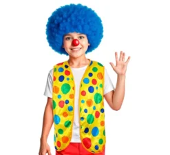 Gilet da clown multicolore a pois per bambini