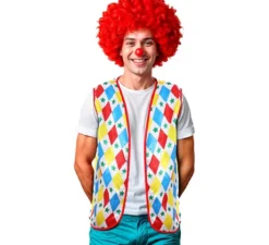 Gilet da clown per adulto con rombi e stelle