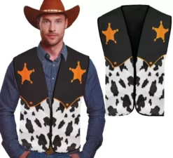 Gilet da cowboy da sceriffo per adulti