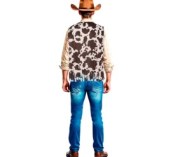 Gilet da cowboy marrone stampato per adulto