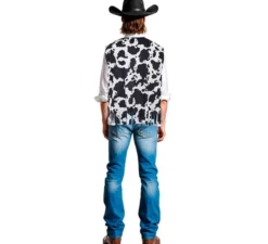 Gilet da cowboy nero stampato per adulto