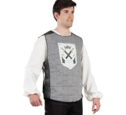 Gilet da guerriero medievale grigio per uomo