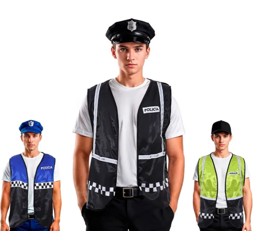Gilet da Poliziotto a quadri per adulti in diversi colori