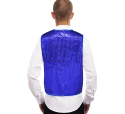 Gilet di paillettes blu scuro per adulto