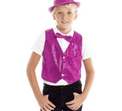 Gilet di paillettes fucsia per bambini