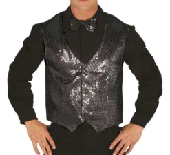 Gilet di paillettes nero per adulti
