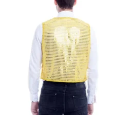 Gilet di paillettes oro da uomo