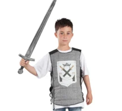 Gilet guerriero medievale grigio per bambini