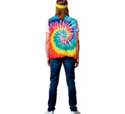 Gilet hippie con cerchi multicolori per adulti