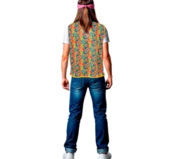 Gilet hippie floreale arancione per adulti