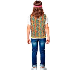 Gilet hippie floreale arancione per bambini