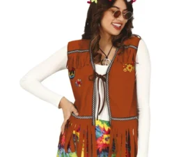 Gilet hippie marrone da donna