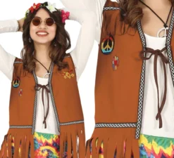 Gilet hippie marrone da donna