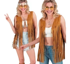 Gilet hippie marrone per donna