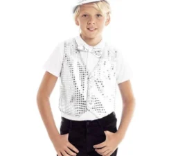 Gilet in paillettes argento per bambini