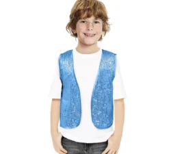 Gilet in paillettes azzurro per bambino