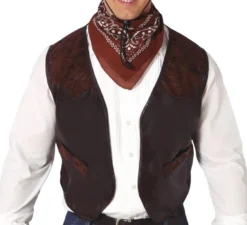 Gilet in pelle marrone per adulti Simil