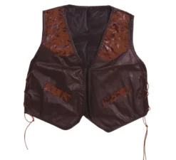 Gilet in pelle marrone per adulti Simil
