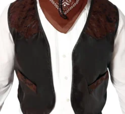 Gilet in pelle marrone per adulti Simil