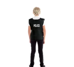 Gilet nero della polizia per ragazzi