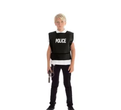 Gilet nero della polizia per ragazzi