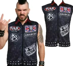 Gilet punk anarchico da uomo