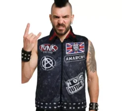 Gilet punk anarchico da uomo